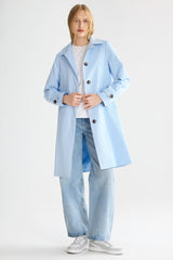 Orolay-Single-Breasted Trench-#color_Light Blue