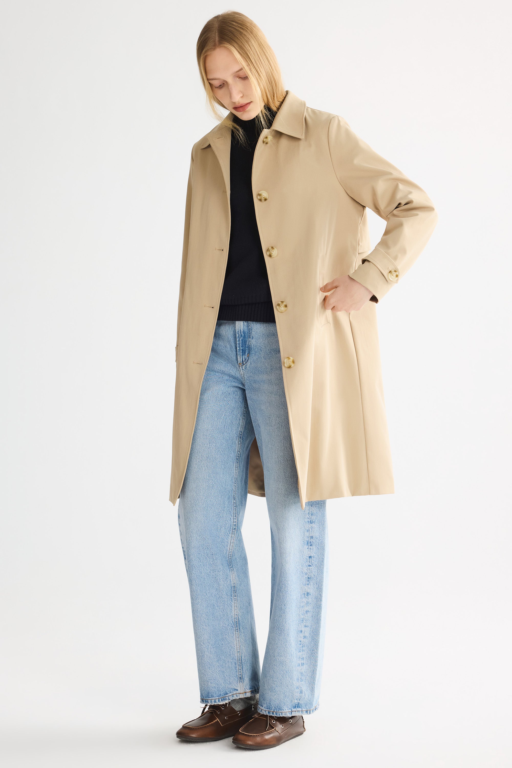 Single-Breasted Trench from Orolay - #color_Frosted Almond