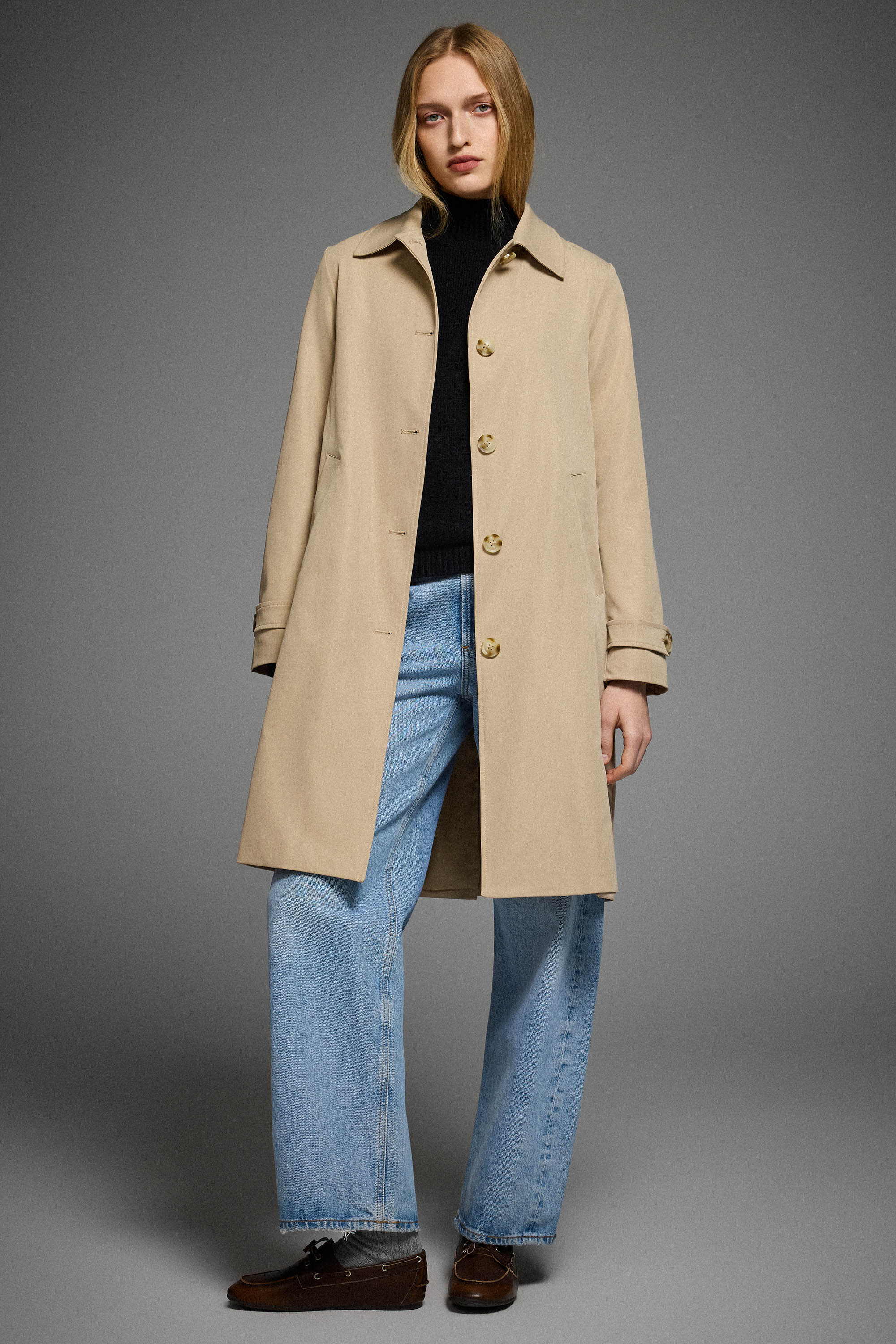 Single-Breasted Trench from Orolay - #color_Frosted Almond