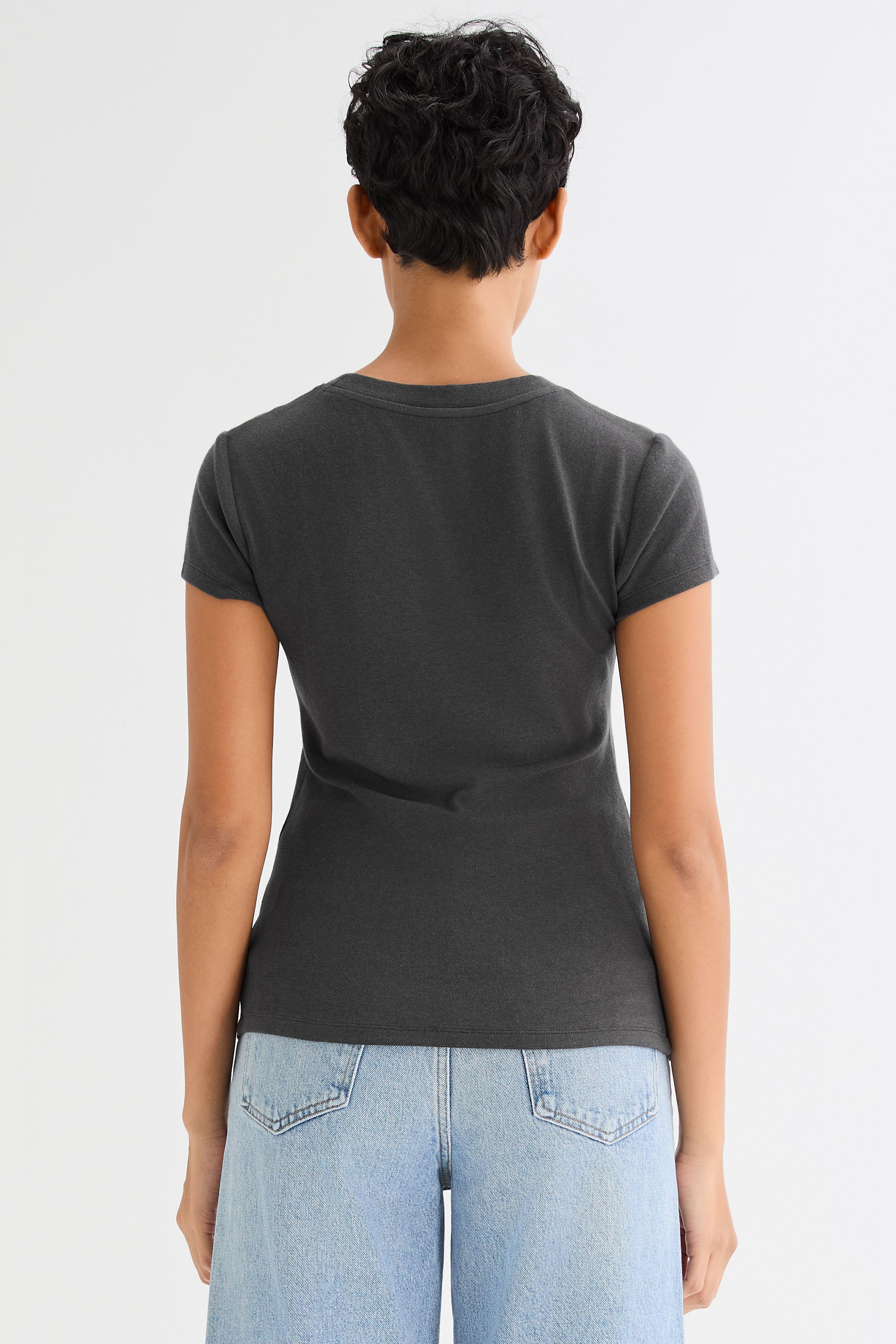 orolay Slim-Fit Crew Neck Stretch Knit T-Shirt #color_black