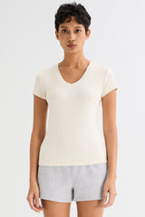 orolay Slim-Fit Crew Neck Stretch Knit T-Shirt #color_soft white