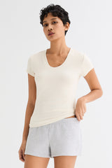 orolay Slim-Fit Crew Neck Stretch Knit T-Shirt #color_soft white