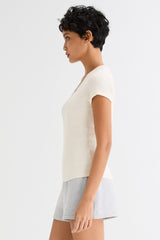 orolay Slim-Fit Crew Neck Stretch Knit T-Shirt #color_soft white