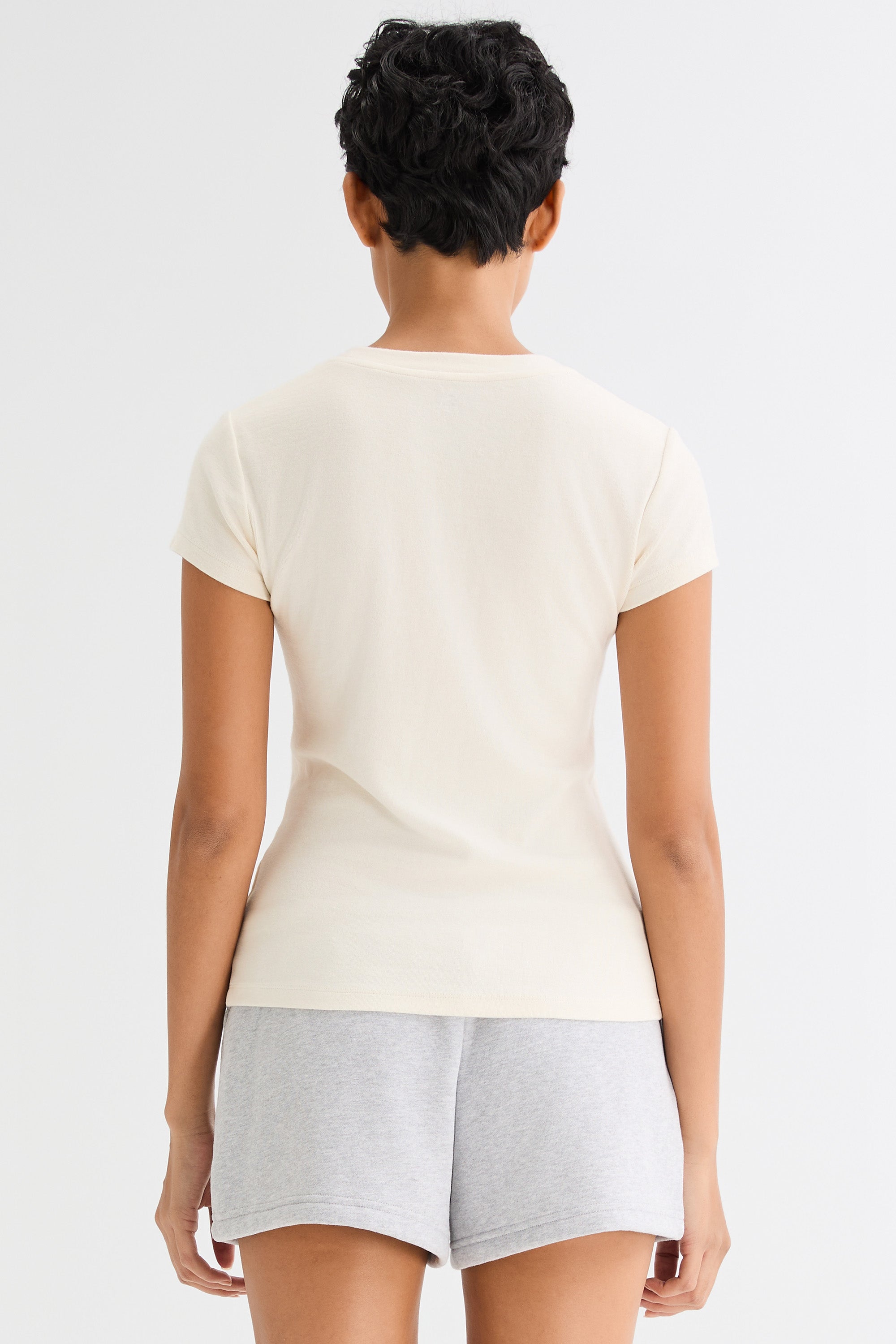 orolay Slim-Fit Crew Neck Stretch Knit T-Shirt #color_soft white