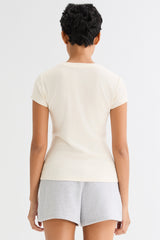 orolay Slim-Fit Crew Neck Stretch Knit T-Shirt #color_soft white
