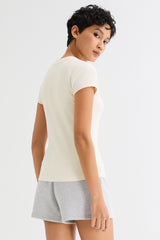 orolay Slim-Fit Crew Neck Stretch Knit T-Shirt #color_soft white