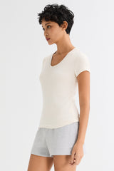 orolay Slim-Fit Crew Neck Stretch Knit T-Shirt #color_soft white