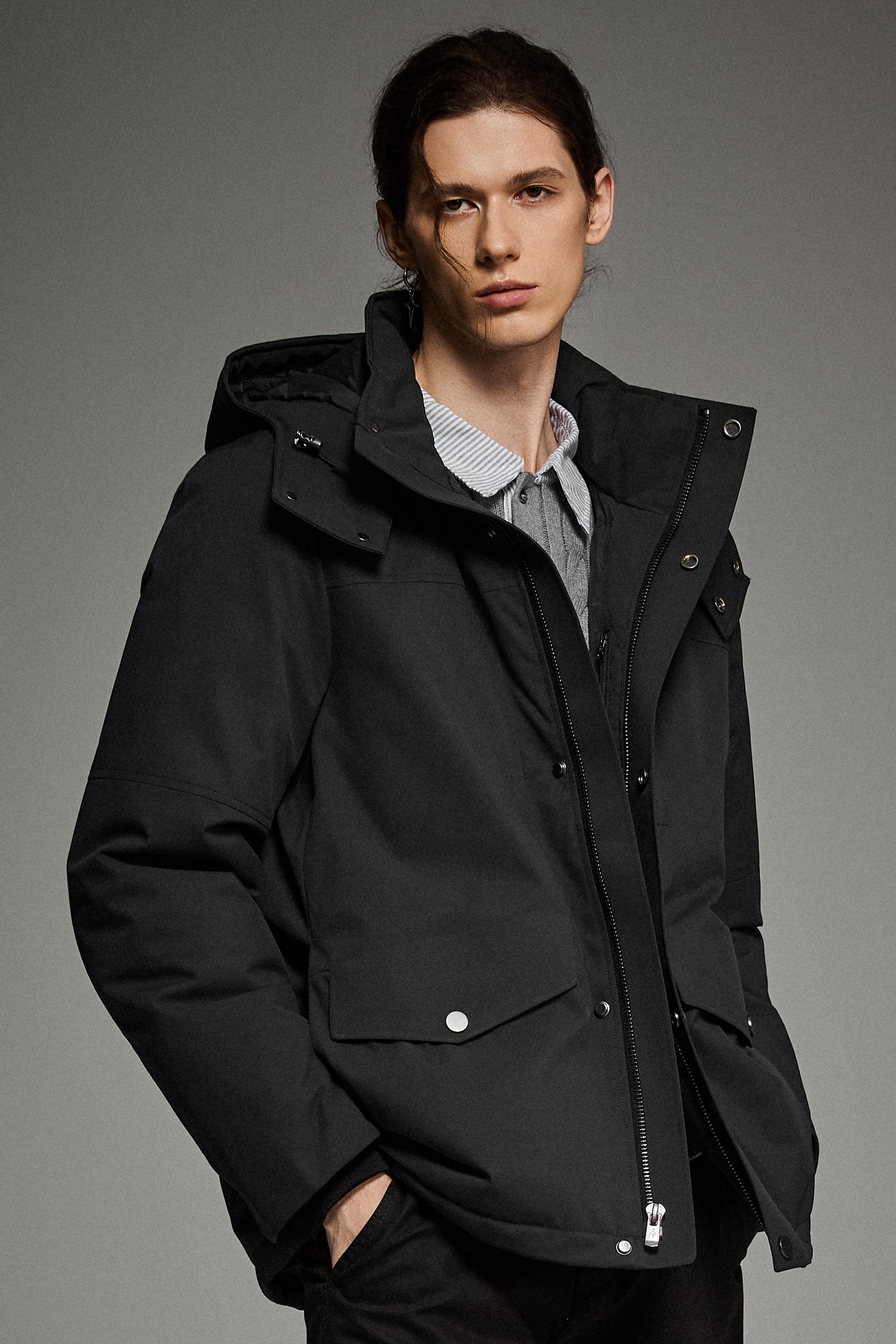 Super Warm Down Parka with Hood Orolay #color_black