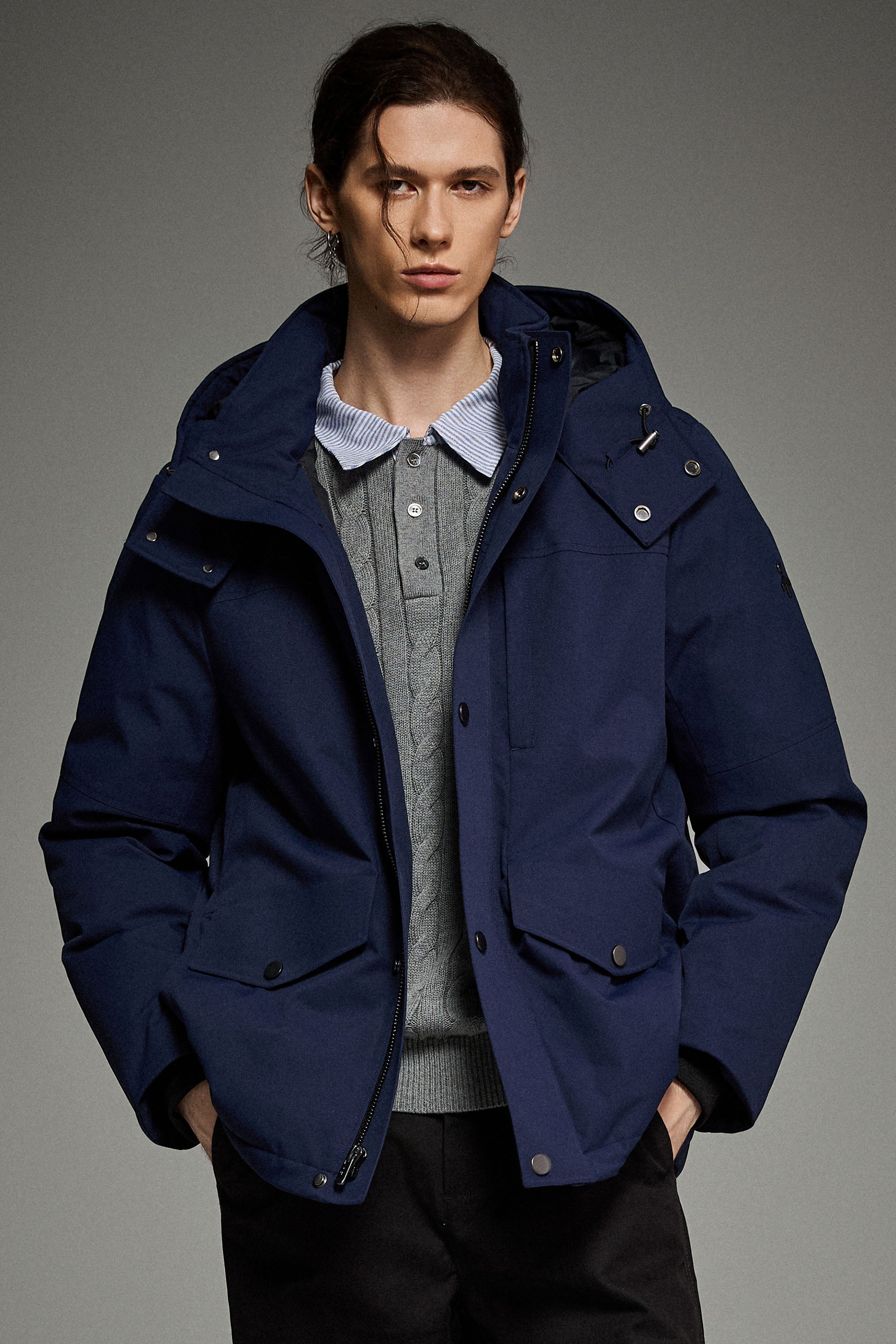 Super Warm Down Parka with Hood Orolay #color_navy