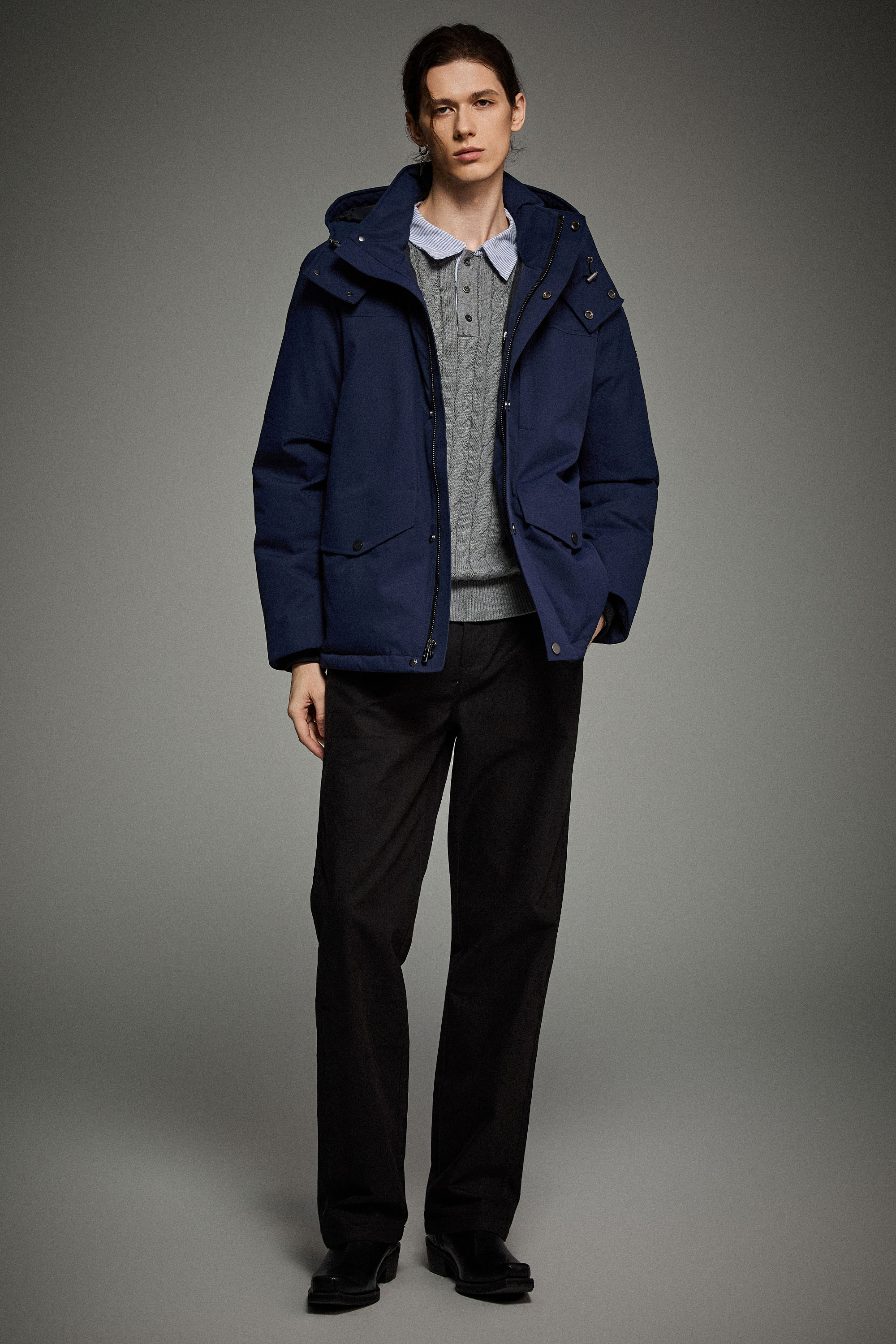 Super Warm Down Parka with Hood Orolay #color_navy