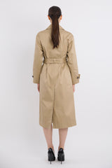 Maxi Length Oversized Trench Coat orolay #color_khaki