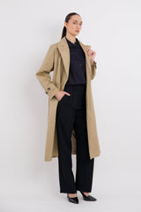Maxi Length Oversized Trench Coat orolay #color_khaki