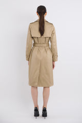 Maxi Length Classic Trench Coat Orolay #color_Khaki