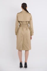 Maxi Length Classic Trench Coat Orolay #color_Khaki