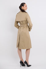 Maxi Length Classic Trench Coat Orolay #color_Khaki