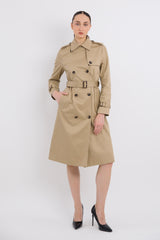 Maxi Length Classic Trench Coat Orolay #color_Khaki