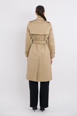 Maxi Length Classic Trench Coat Orolay #color_Khaki