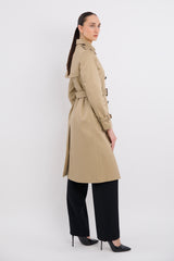Maxi Length Classic Trench Coat Orolay #color_Khaki