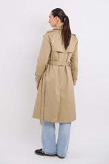 Maxi Length Classic Trench Coat Orolay #color_Khaki