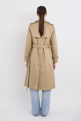 Maxi Length Classic Trench Coat Orolay #color_Khaki