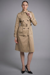 Maxi Length Classic Trench Coat Orolay #color_Khaki