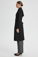 Maxi Length Classic Trench Coat Orolay #color_black