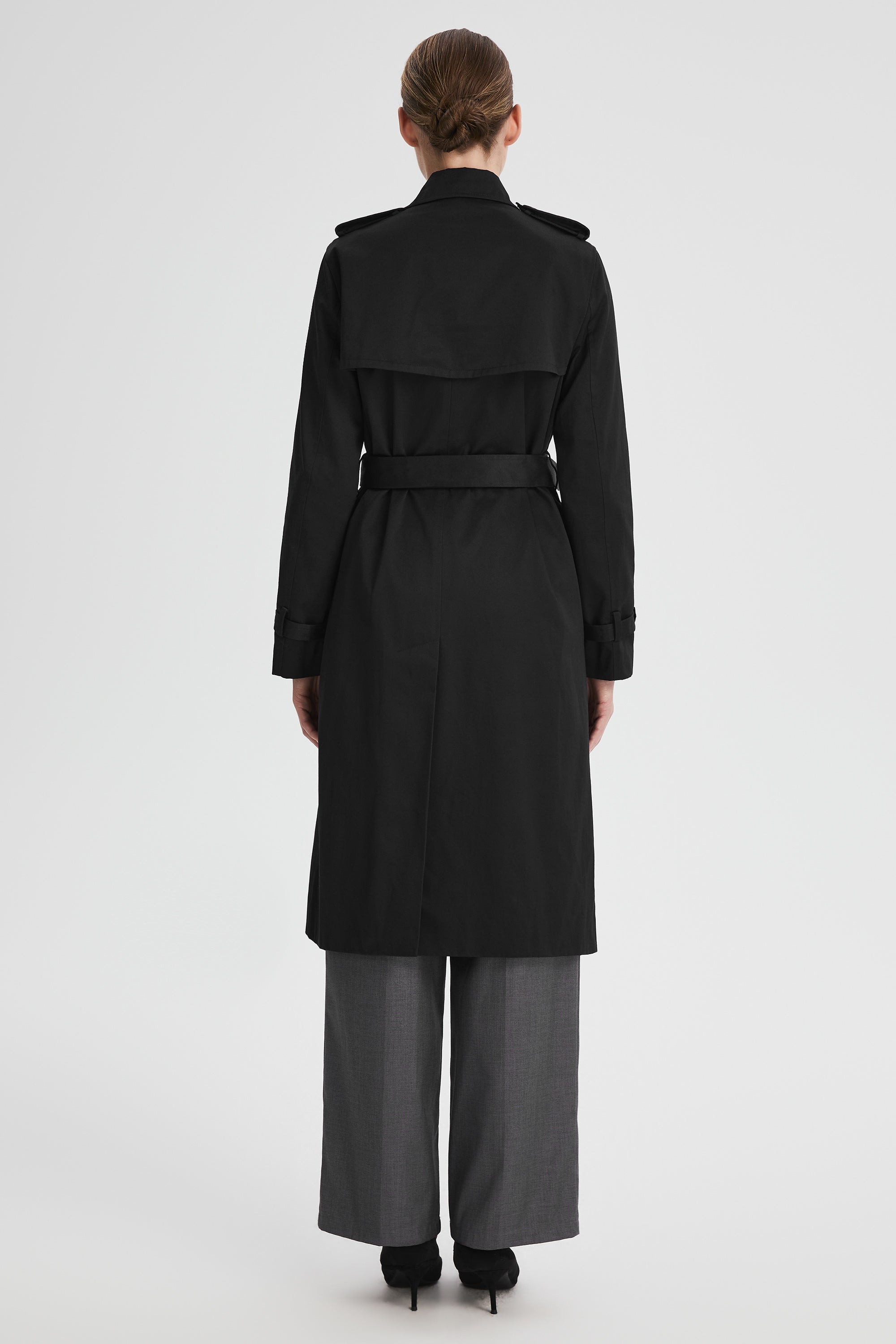Maxi Length Classic Trench Coat Orolay #color_black