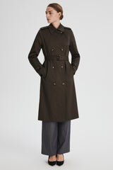 Maxi Length Classic Trench Coat Orolay #color_coffee