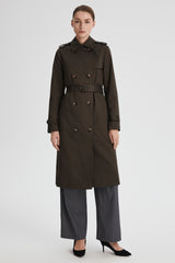 Maxi Length Classic Trench Coat Orolay #color_coffee