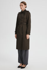 Maxi Length Classic Trench Coat Orolay #color_coffee