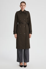 Maxi Length Classic Trench Coat Orolay #color_coffee