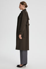Maxi Length Classic Trench Coat Orolay #color_coffee