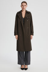 Maxi Length Classic Trench Coat Orolay #color_coffee