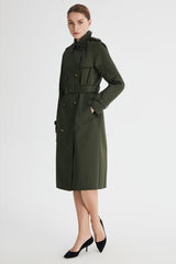 Maxi Length Classic Trench Coat Orolay #color_olive