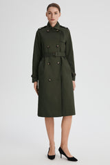Maxi Length Classic Trench Coat Orolay #color_olive