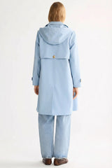 Orolay-Single-Breasted Trench-#color_Light Blue