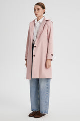 Orolay-Single-Breasted Trench-#color_pink