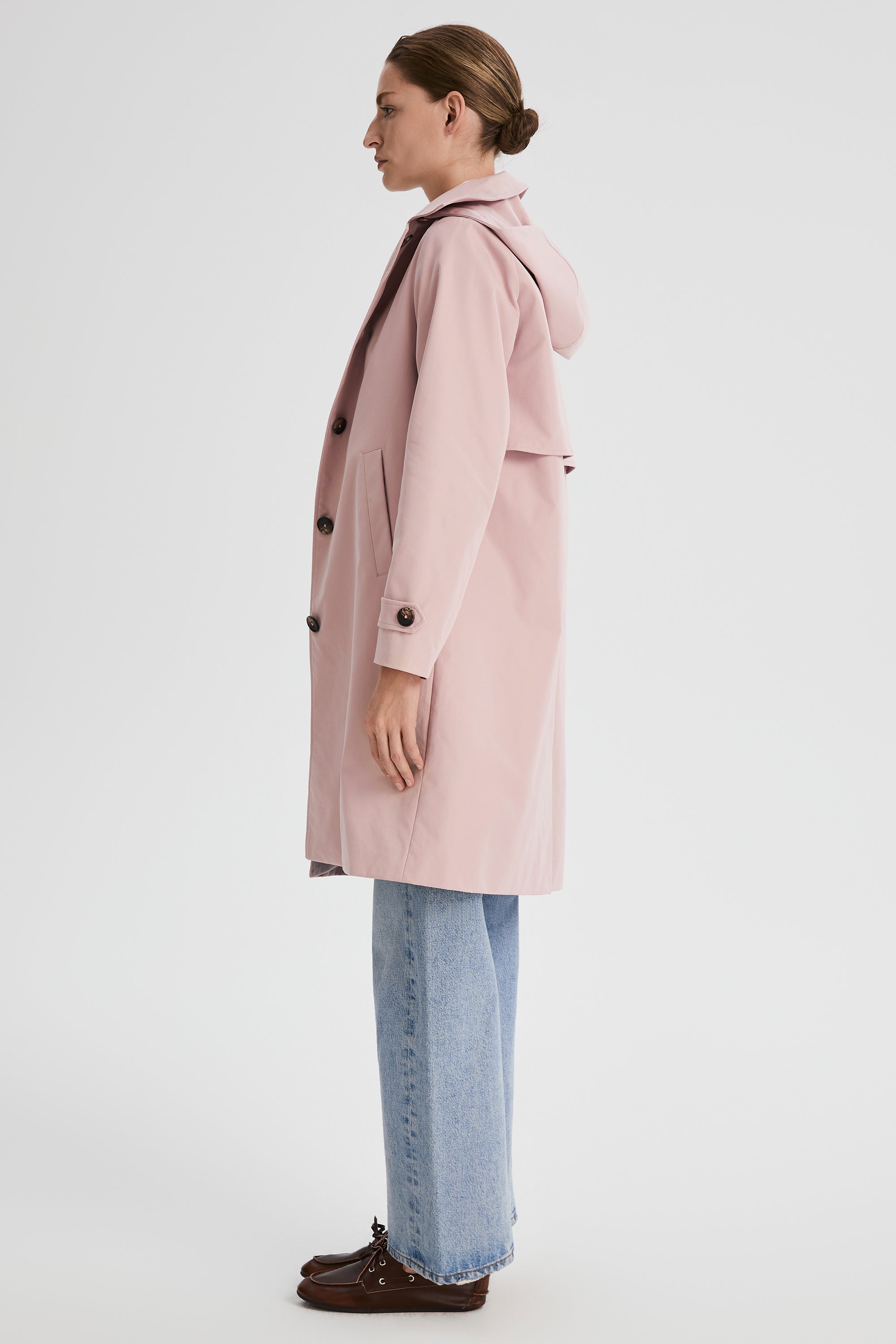 Orolay-Single-Breasted Trench-#color_pink