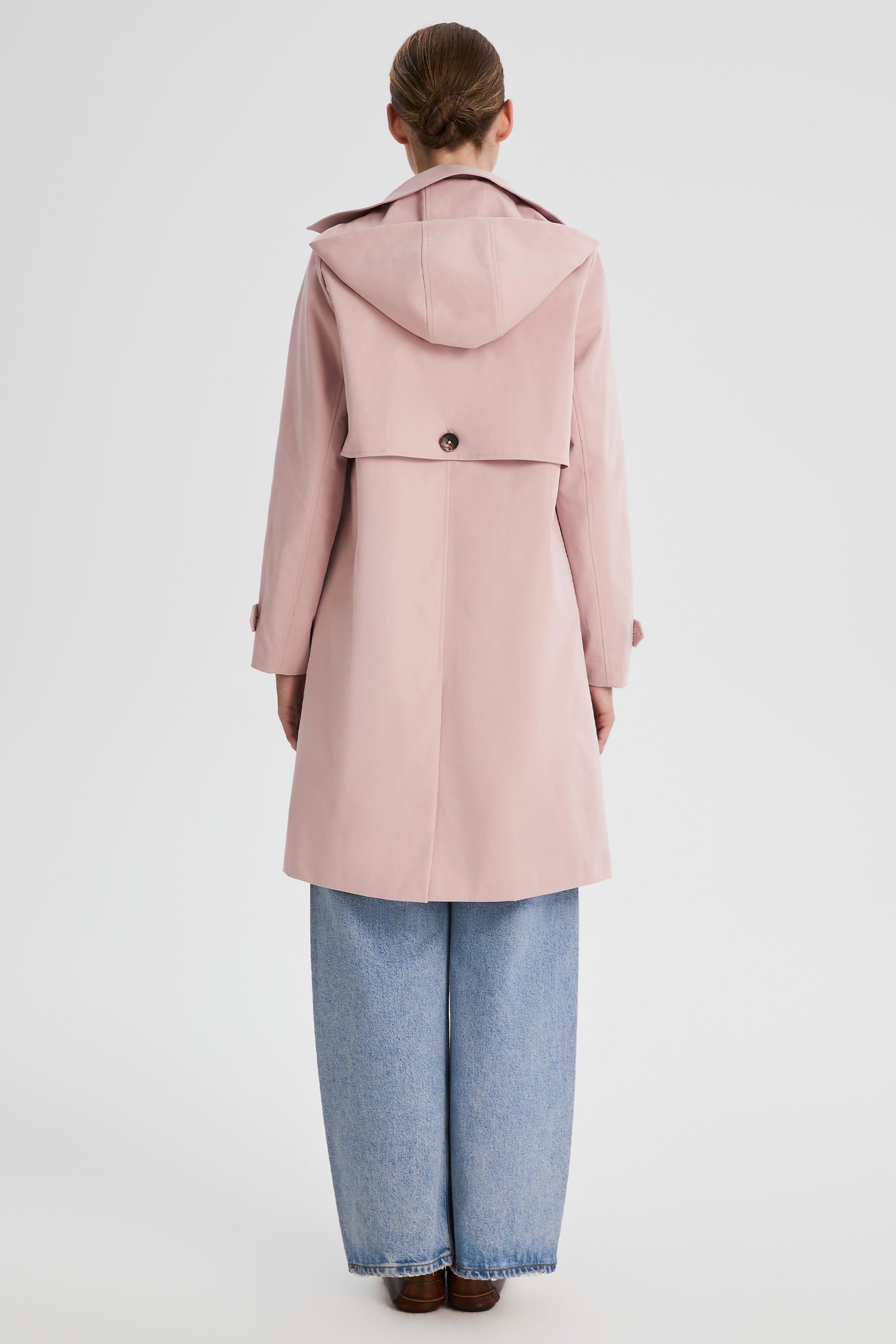 Orolay-Single-Breasted Trench-#color_pink