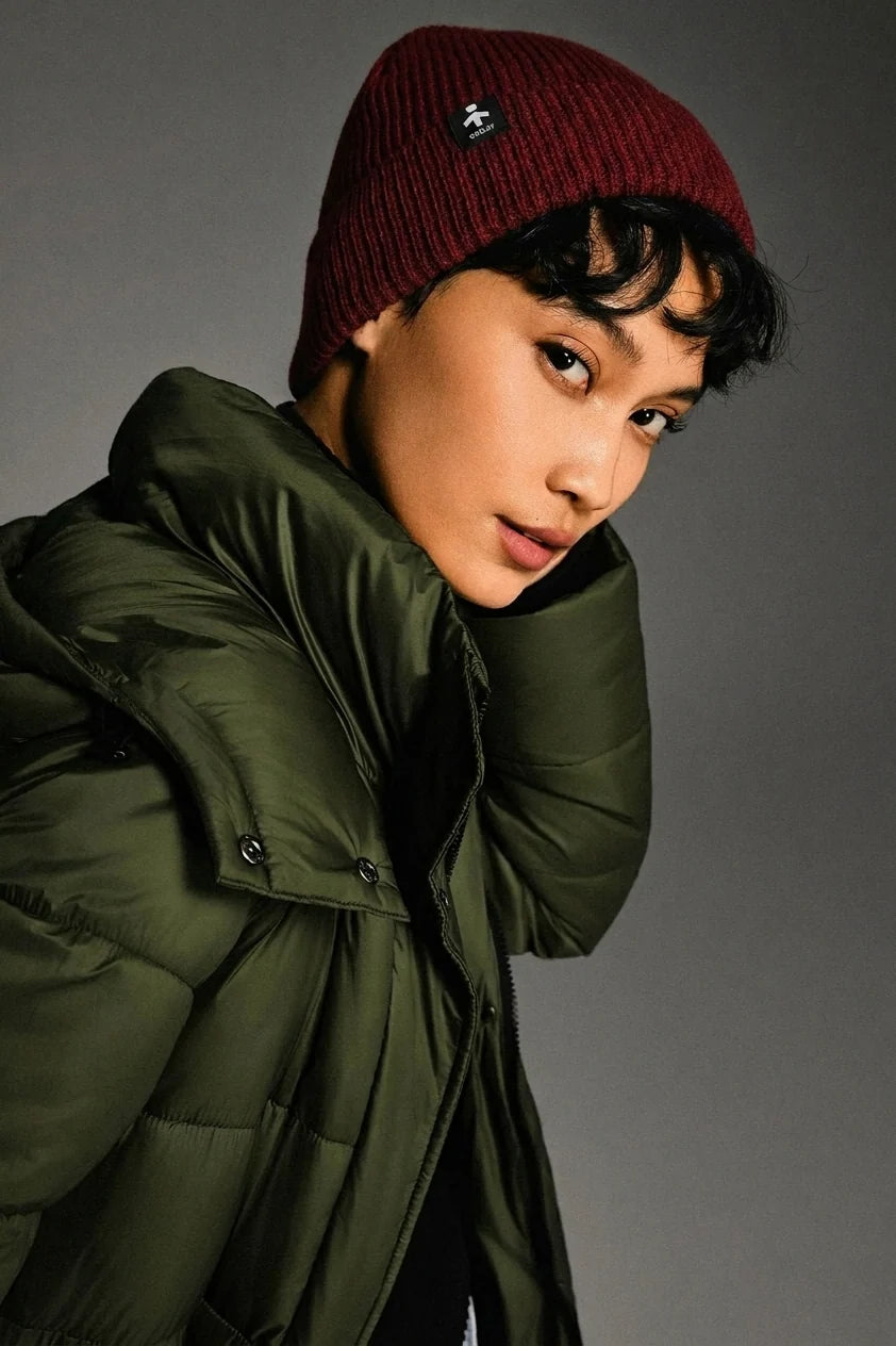 Unisex Knit Cuffed Beanie #color_dark red