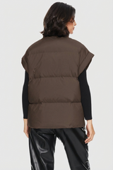 Orolay-Sleeveless Classic Puffer Vest-#color_coffee
