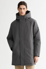WeatherGuard Mid-Length Hooded Parka Jacket Orolay #color_gray