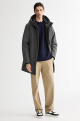 WeatherGuard Mid-Length Hooded Parka Jacket Orolay #color_gray