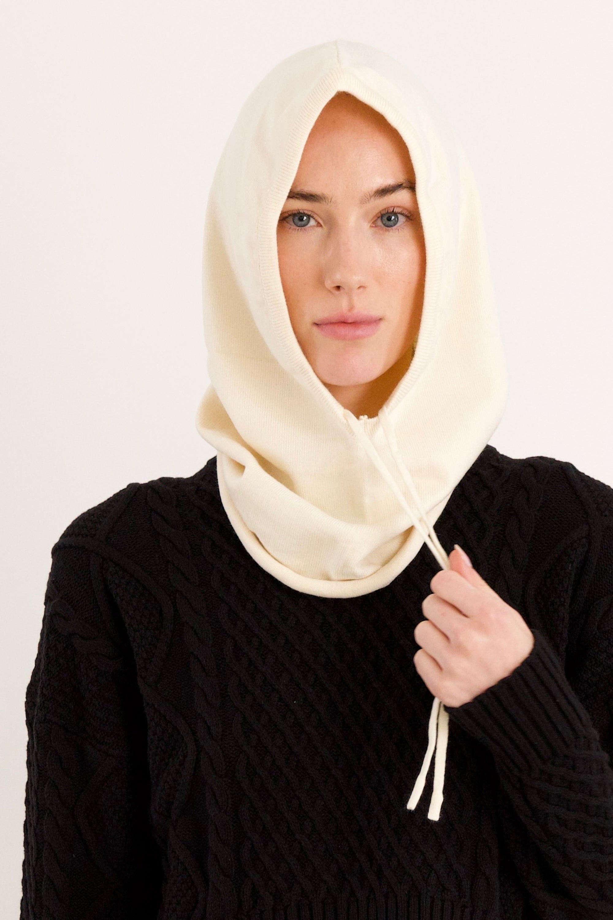 Wool Blend Knit Hood #color_beige
