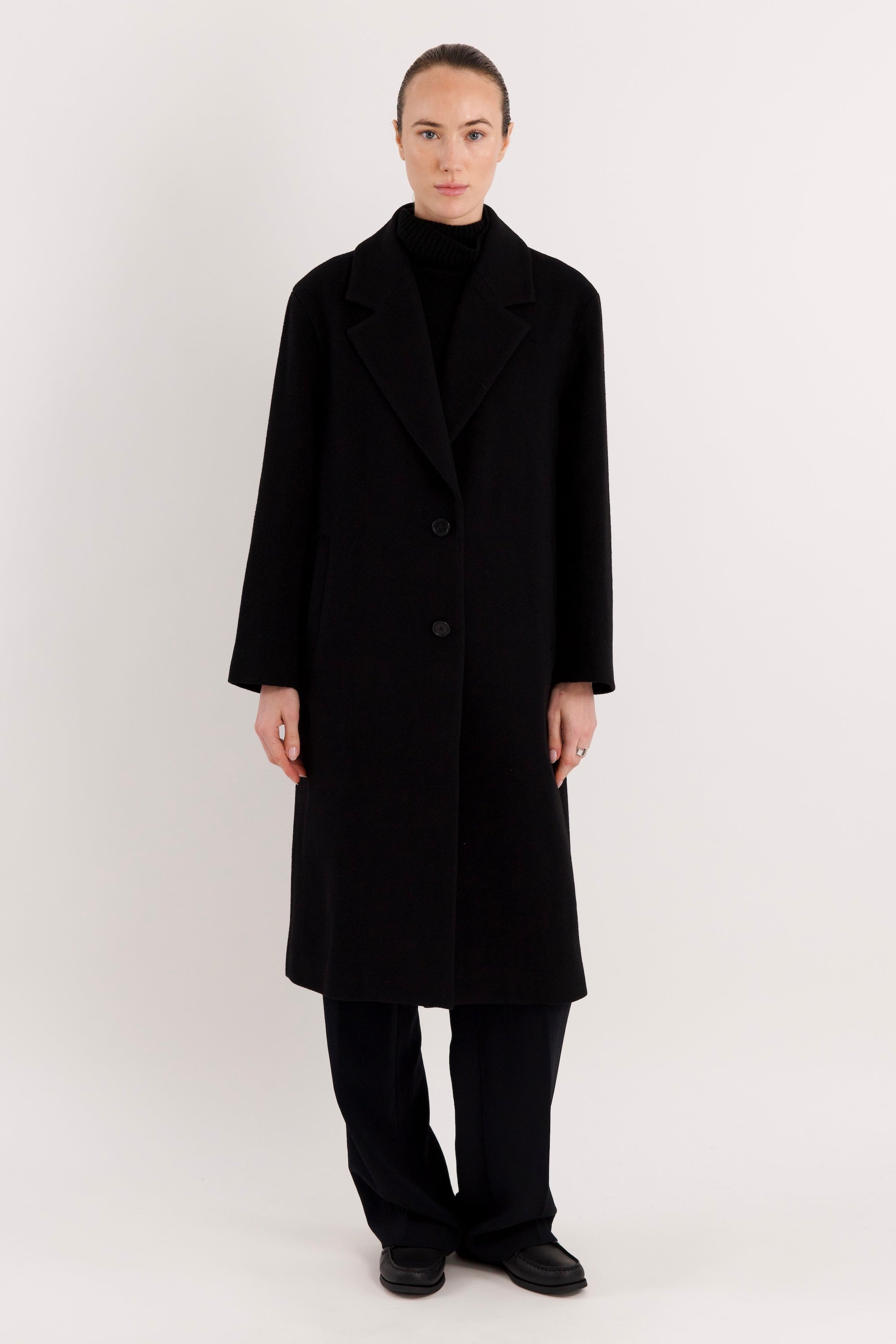 orolay Maxi Wool Coat 4-Button #color_black