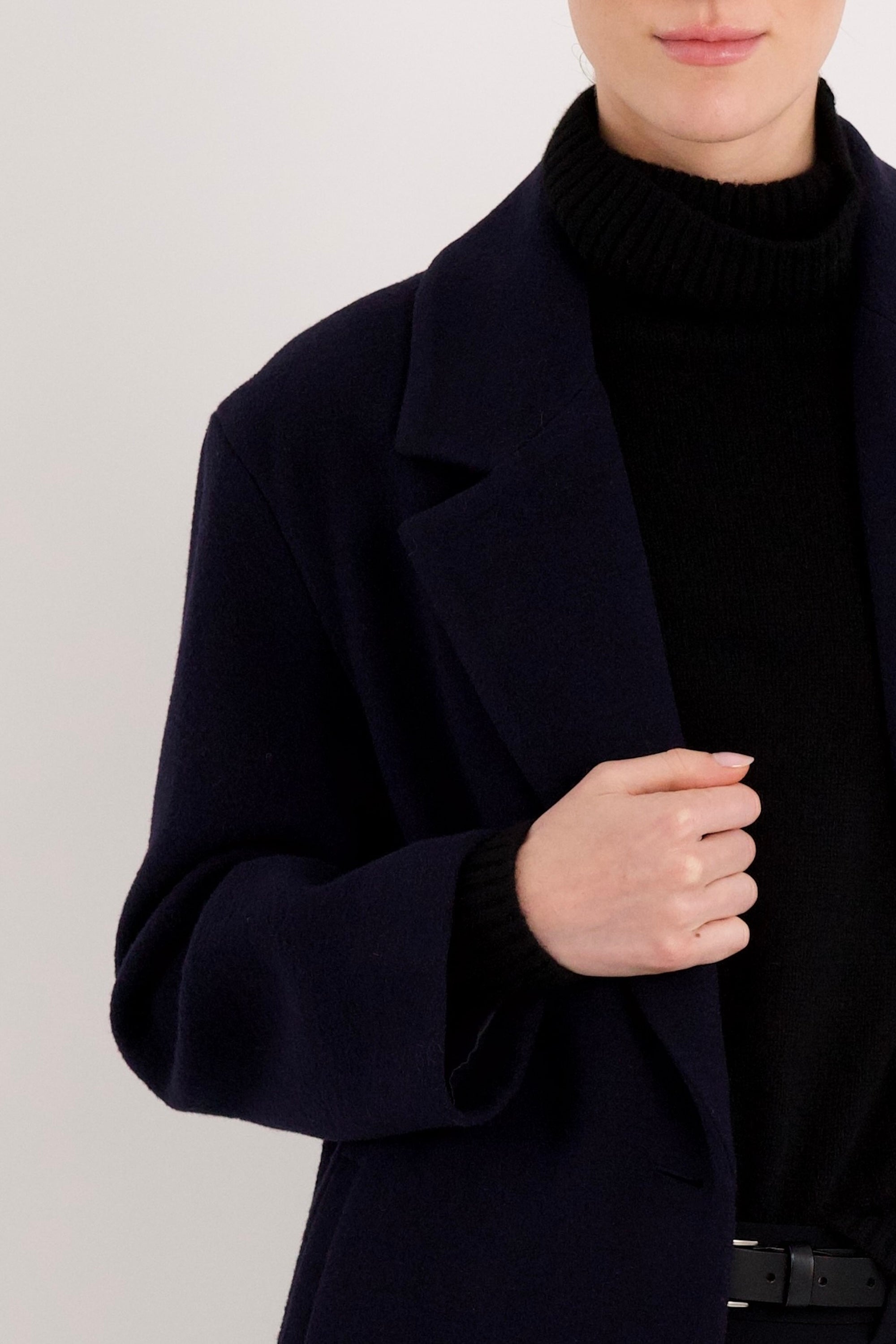 orolay Maxi Wool Coat 4-Button #color_navy