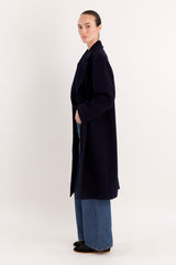 orolay Maxi Wool Coat 4-Button #color_navy
