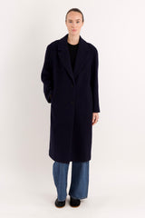 orolay Maxi Wool Coat 4-Button #color_navy