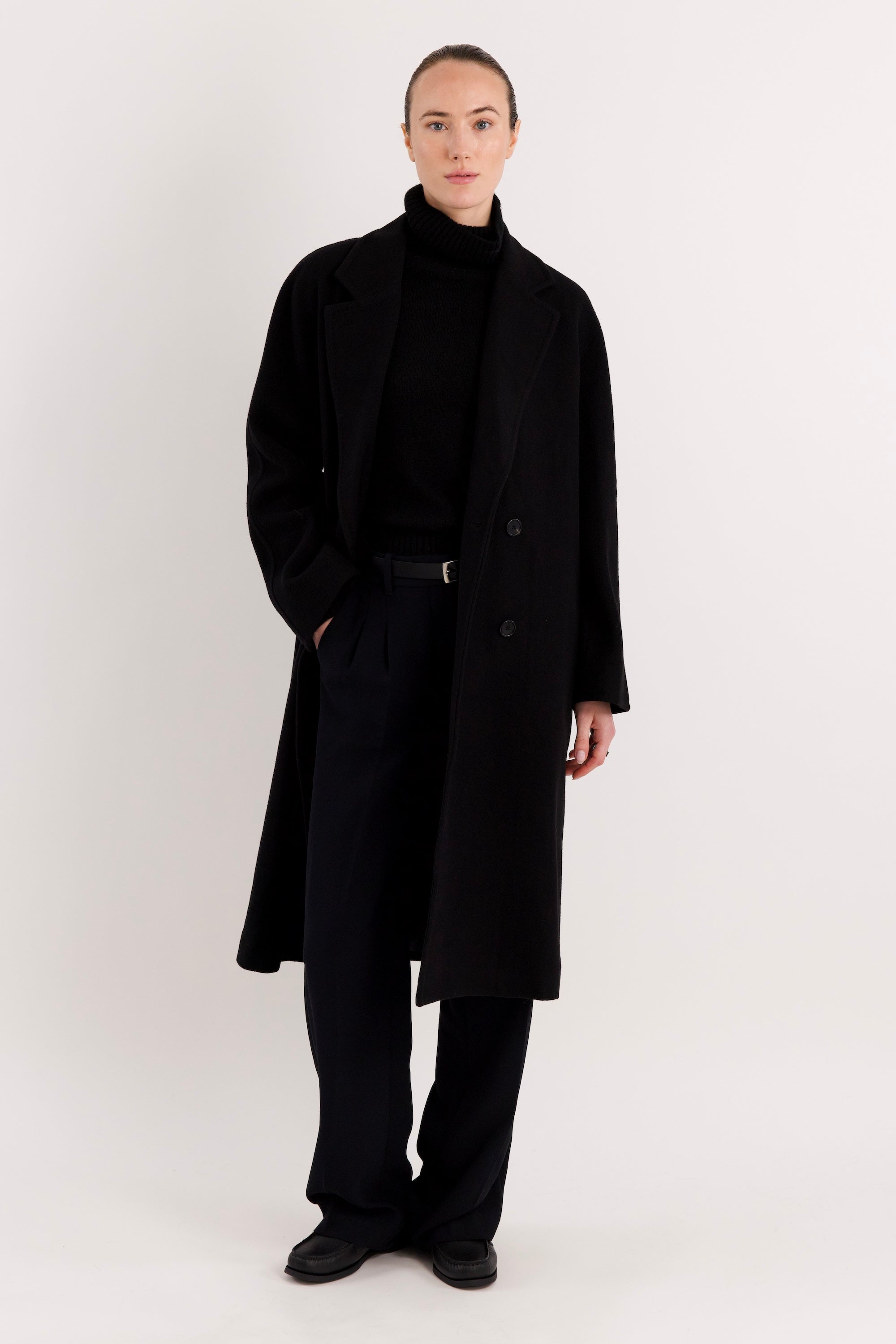Maxi Wool Coat 2-Button OROLAY #color_black