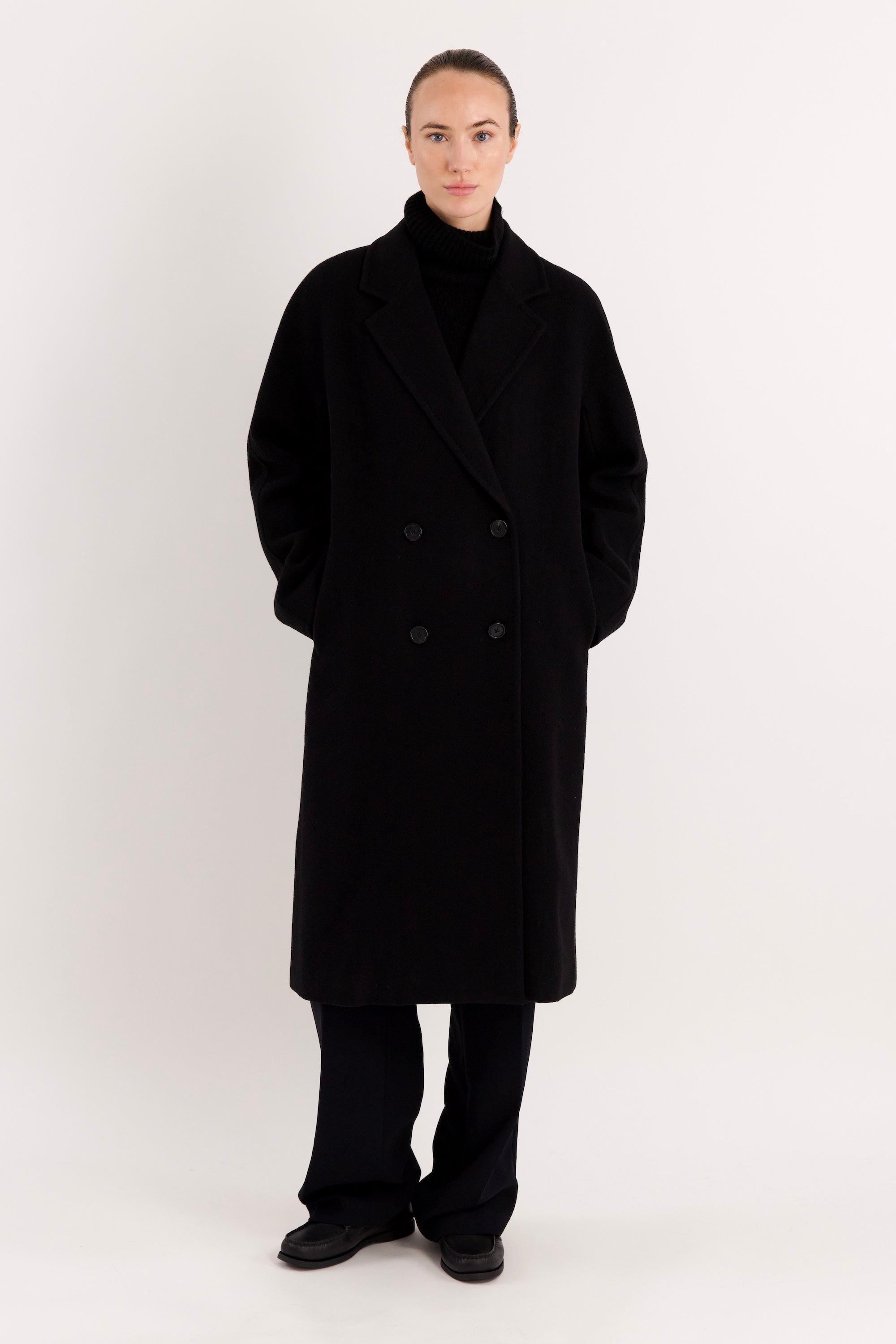 Maxi Wool Coat 2-Button OROLAY #color_black